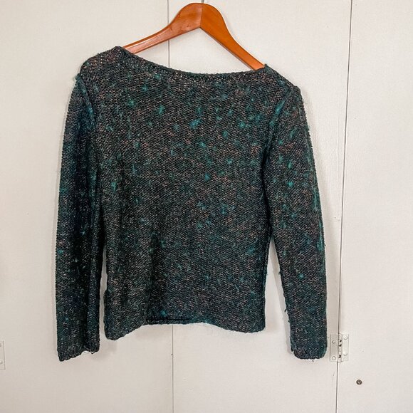 Espirit Wool Blend Exposed Seam Granola Sweater Indie Sleaze, Size Small - Picture 2 of 10